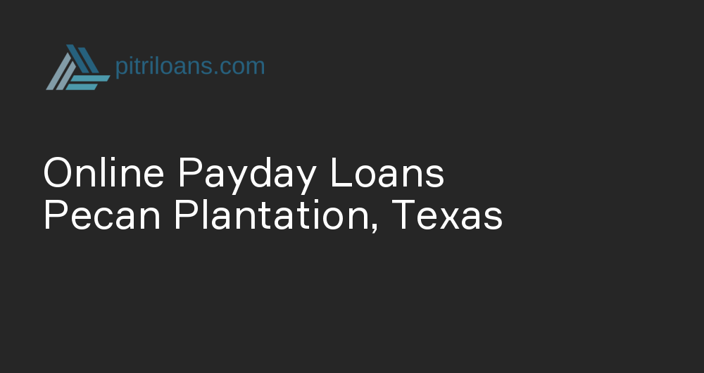 Online Payday Loans in Pecan Plantation, Texas