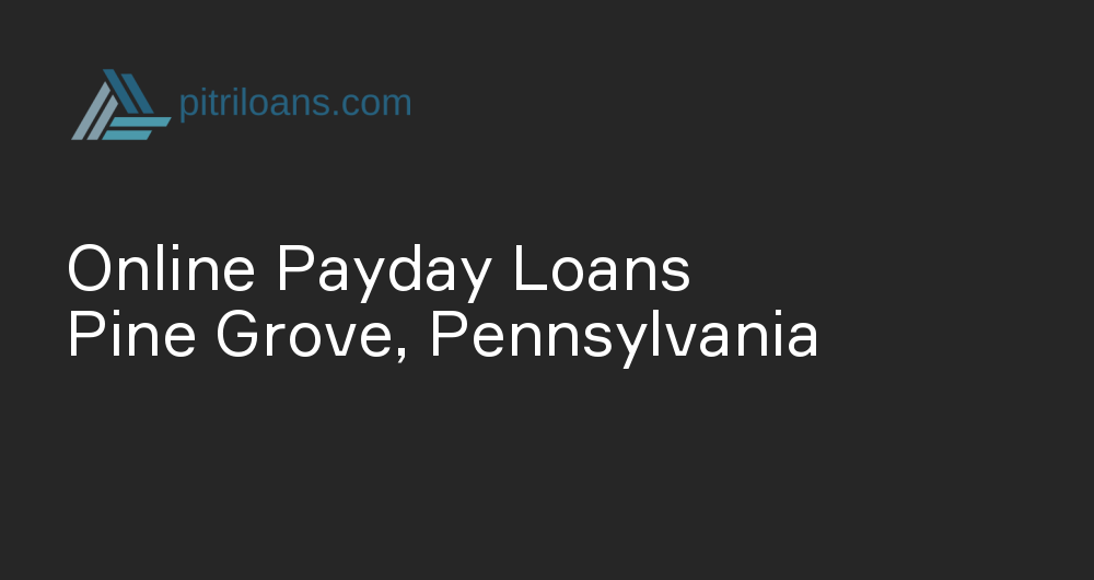 Online Payday Loans in Pine Grove, Pennsylvania