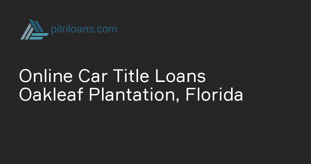 Online Car Title Loans in Oakleaf Plantation, Florida