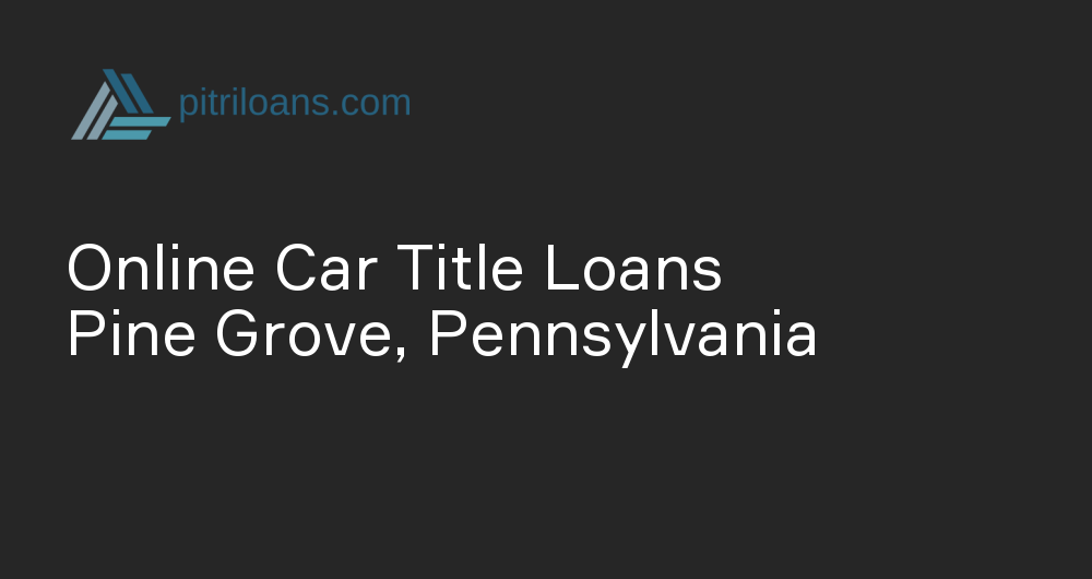 Online Car Title Loans in Pine Grove, Pennsylvania