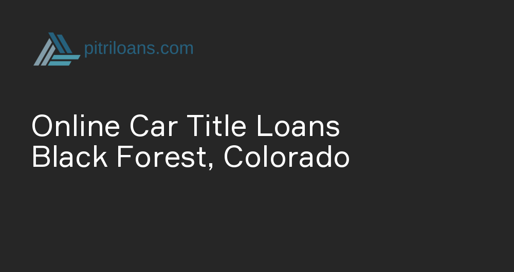 Online Car Title Loans in Black Forest, Colorado