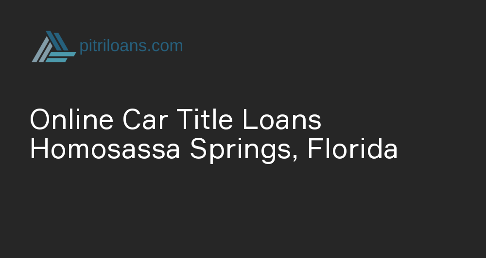 Online Car Title Loans in Homosassa Springs, Florida