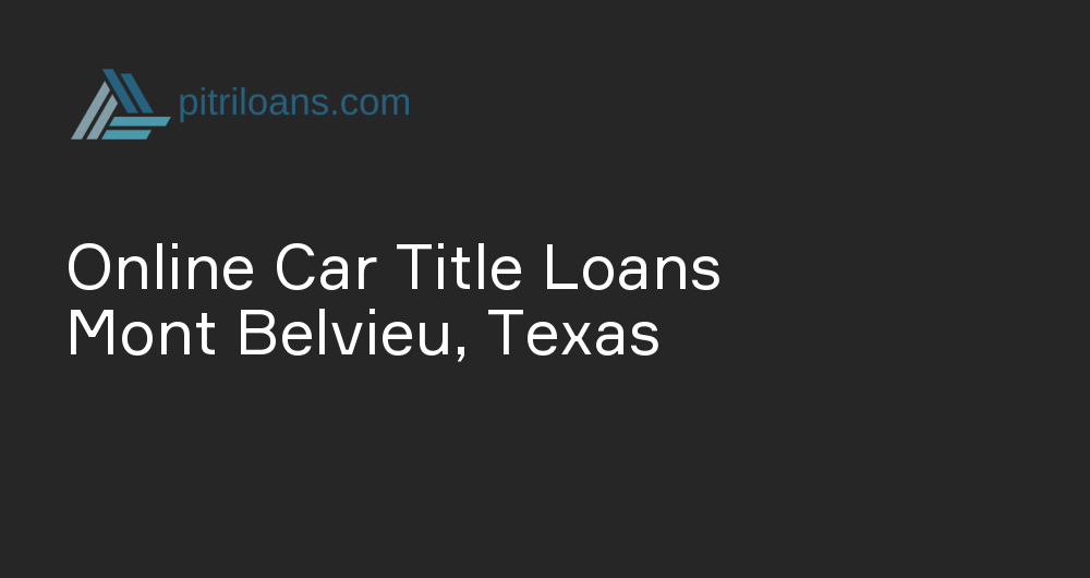 Online Car Title Loans in Mont Belvieu, Texas